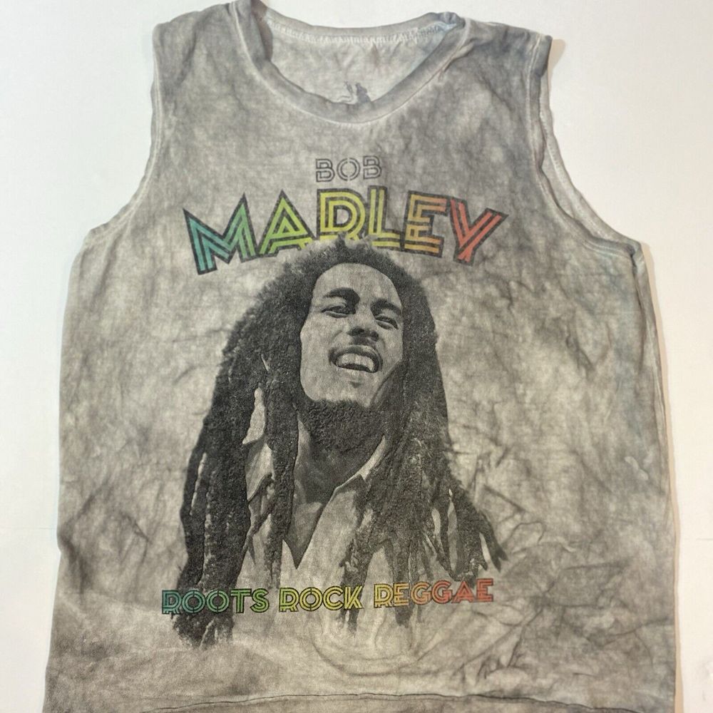 Zion Unisex Sleeveless Shirt Gray Bob Marley Graphic T Roots Rock Reggae